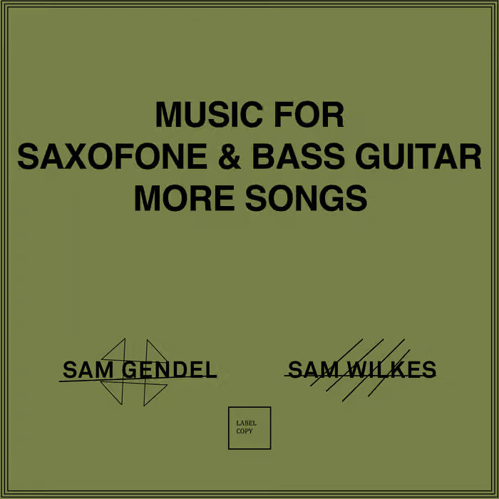Sam Gendel & Sam Wilkes - Music for Saxofone and Bass Guitar More Songs LP