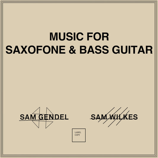 Sam Gendel & Sam Wilkes - Music for Saxofone and Bass Guitar LP - Album Art